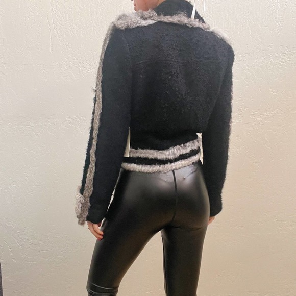 Walter Baker Rabbit Fur Trim Tweed Blazer Jacket - NWT - Picture 3 of 8